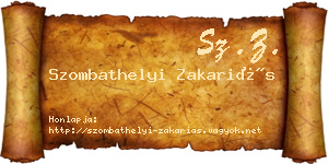 Szombathelyi Zakariás névjegykártya